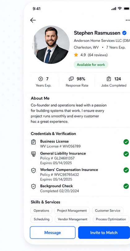 Verified Professional Profile